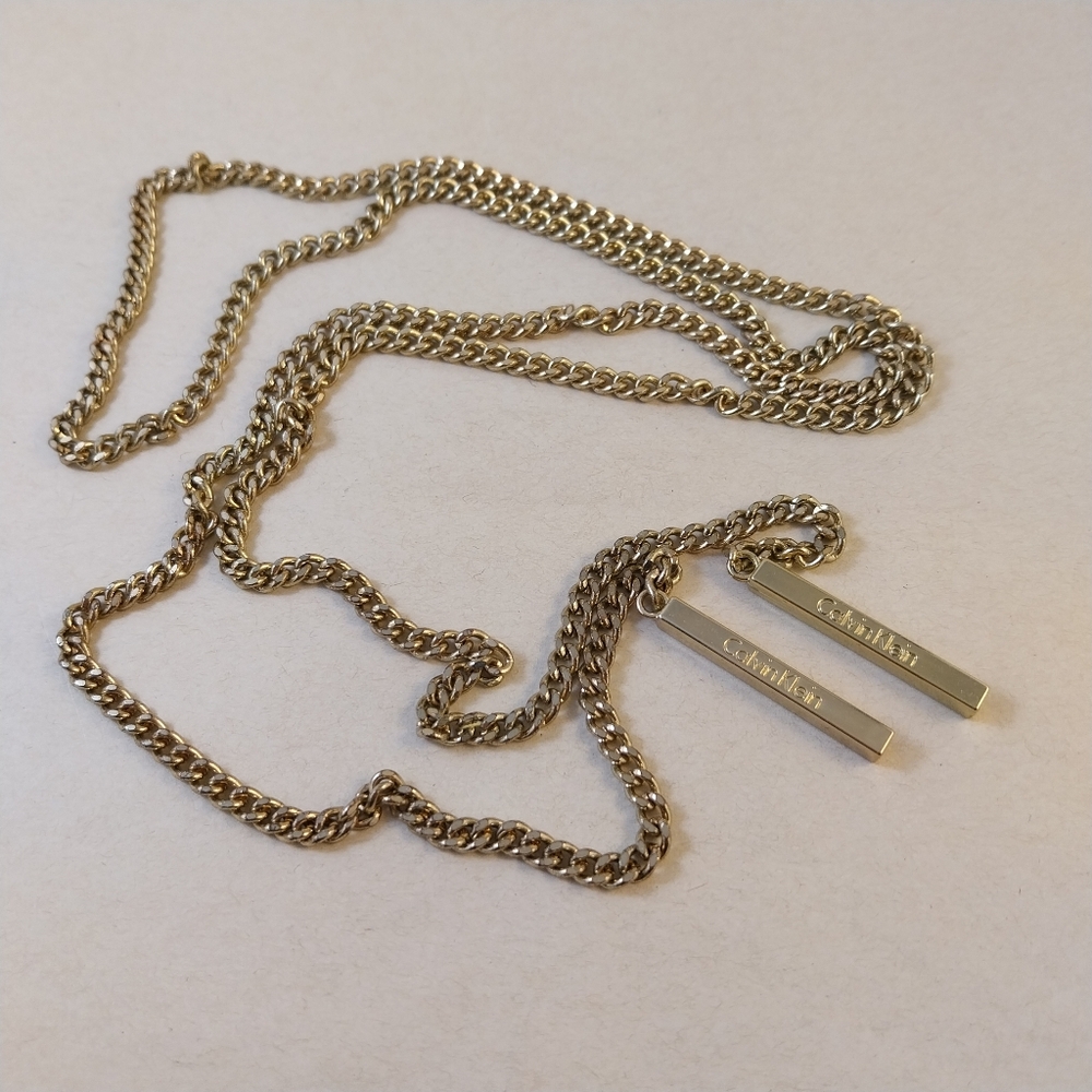 Calvin Klein Gold Double Chain Necklace - Picture 10 of 14